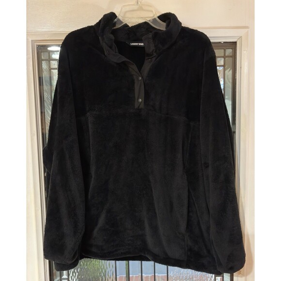 Lands' End 1/4 Zip Fleece Pullover Women's Plus Size 2X / 20W-22W Gray Heritage - Picture 3 of 10